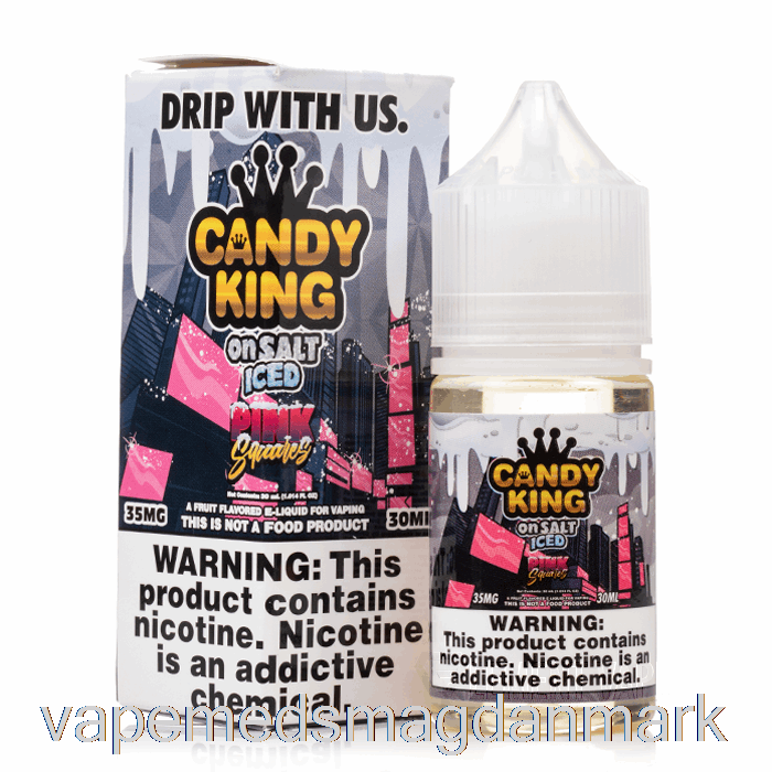 Vape Med Smag Iced Pink Firkanter - Candy King On Salt - 30ml 50mg